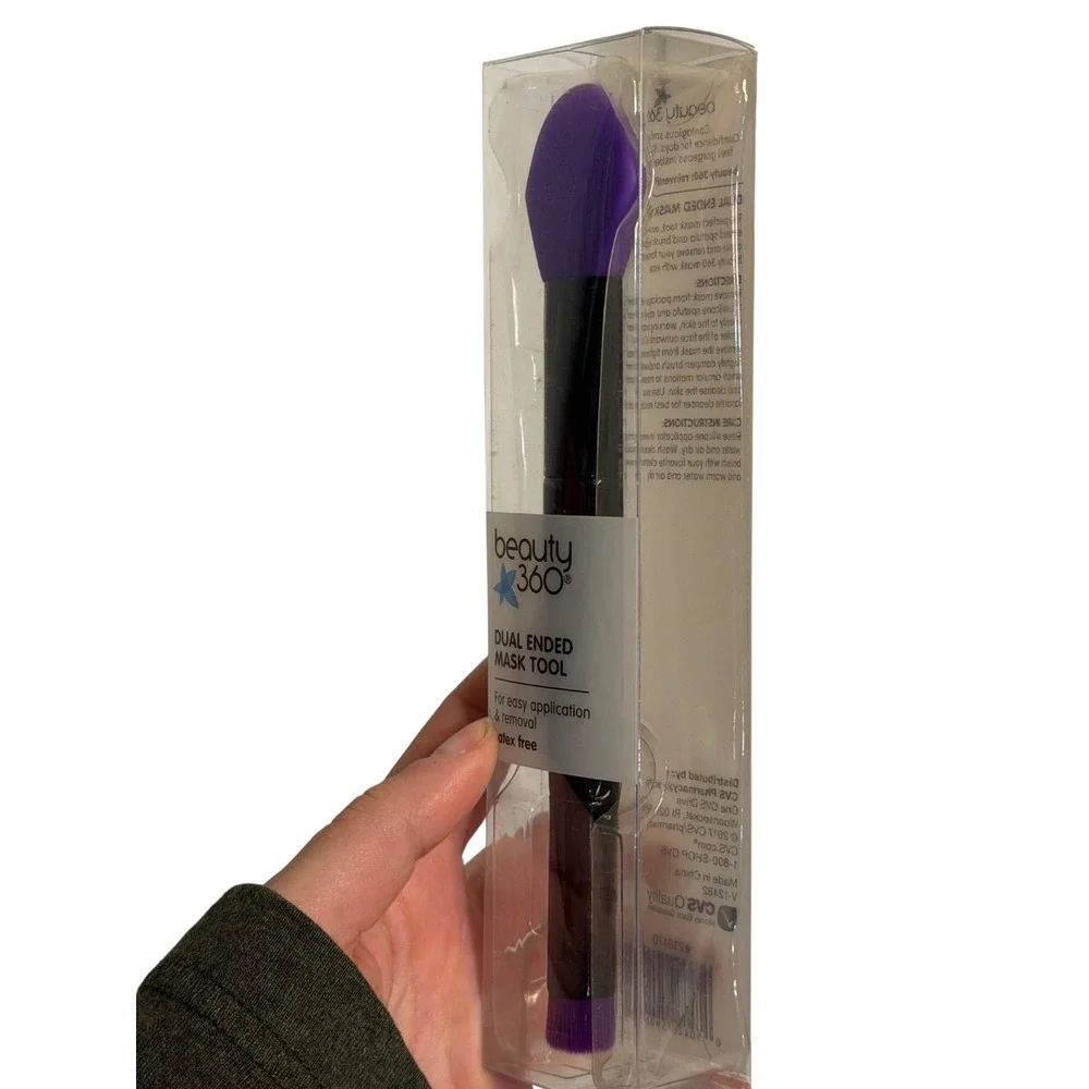 NEW Beauty 360 Dual Ended Face Mask Tool Latex Free Brush Applicator and Removal